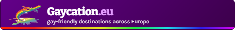 Gaycation.eu banner, 468 by 60 pixels, Dark