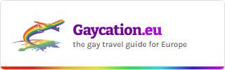 Gaycation.eu banner, 320 by 100 pixels, Light