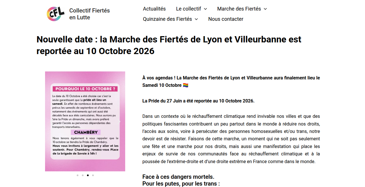 Marche des Fiertés de Lyon et Villeurbanne 2026