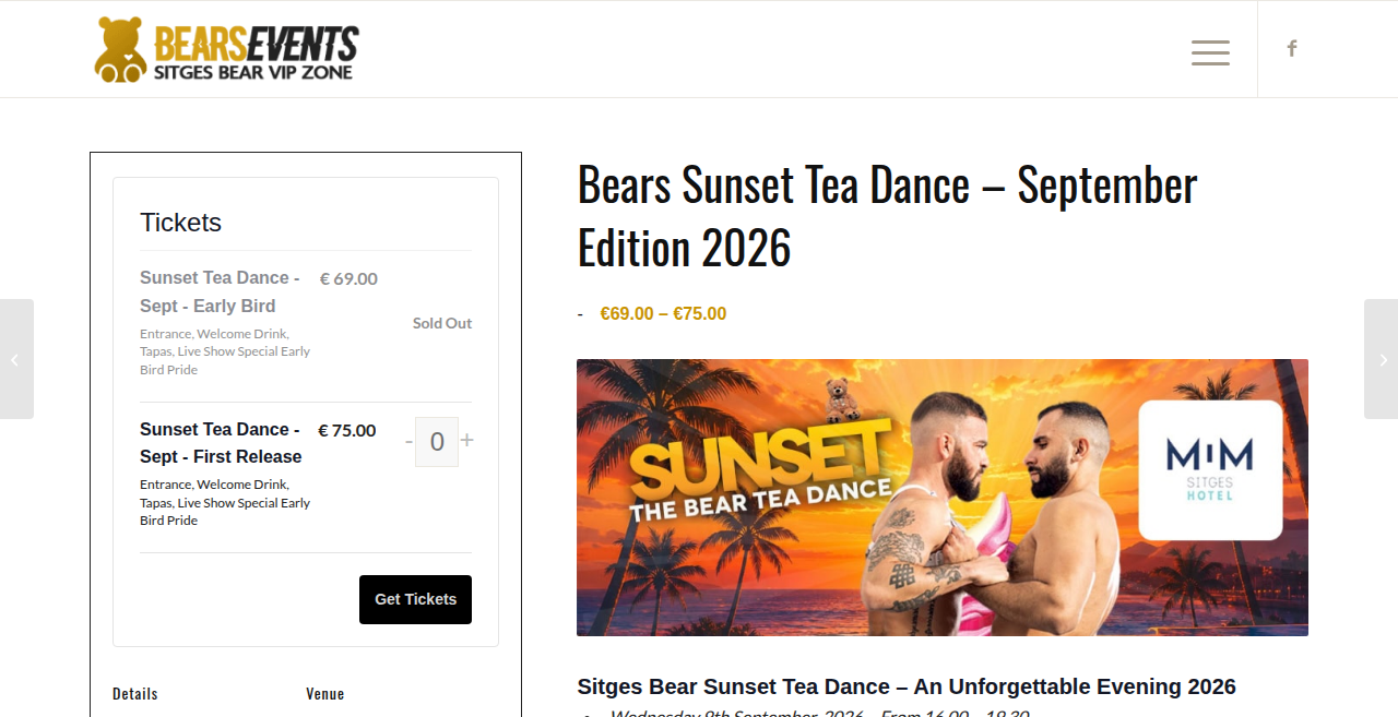 Bears Sunset Tea Dance - September Edition 2026