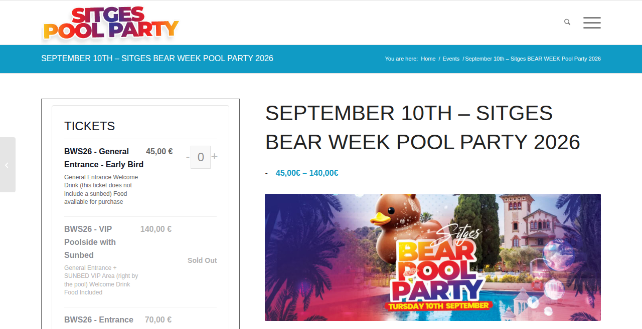 Sitges Bear Week Pool Party 2026