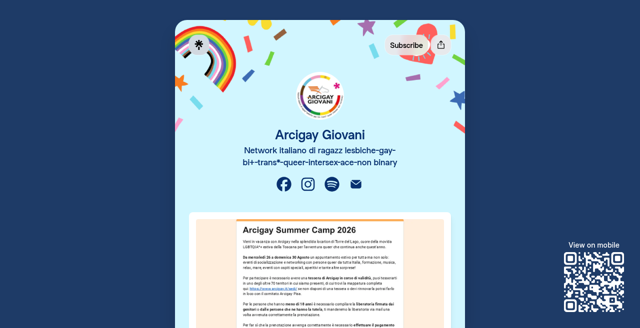 Arcigay Summer Camp 2026
