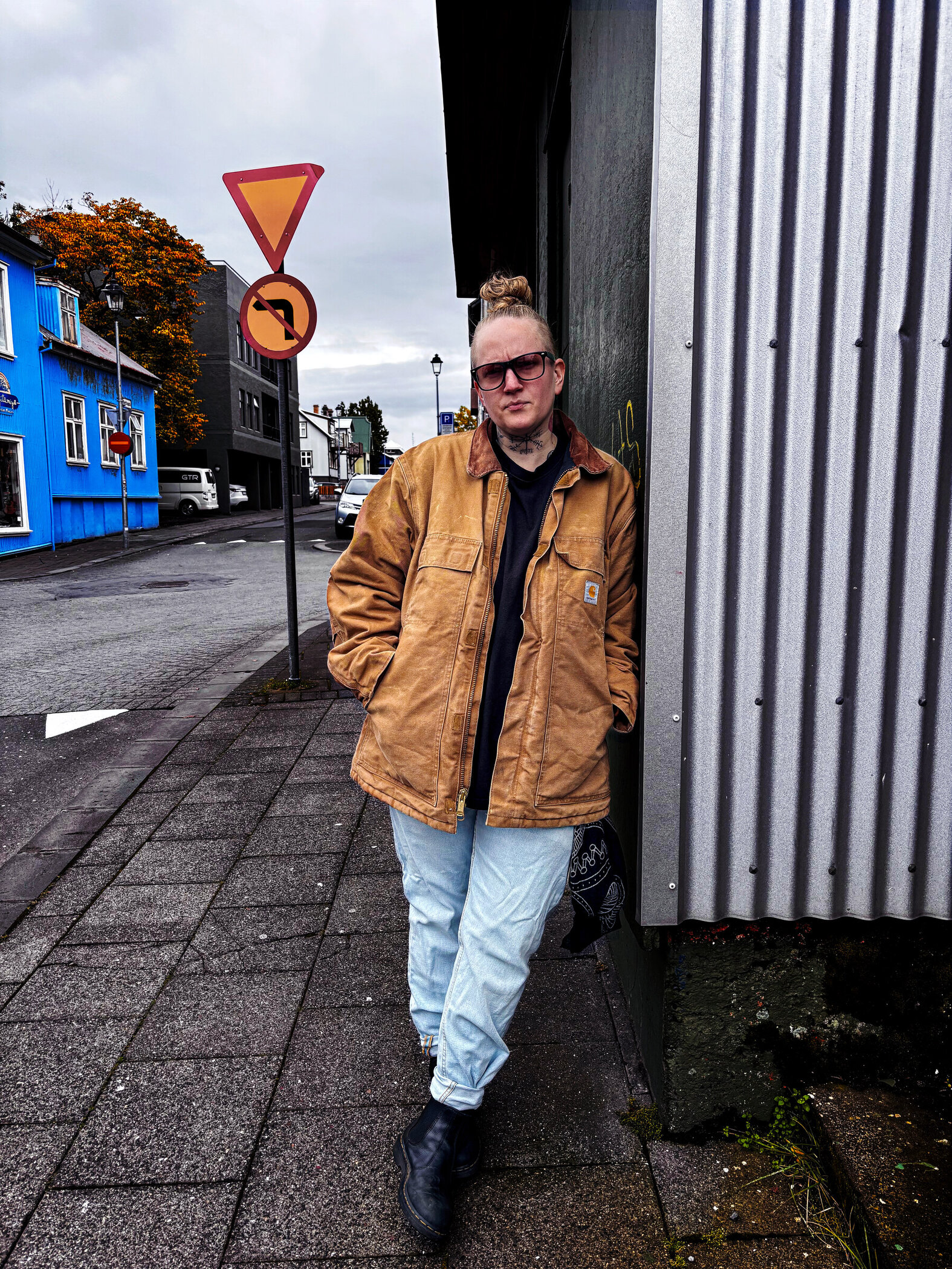 The host of Dyke Nite on a street in central Reykjavík. Photo: Dyke Nite Reykjavík