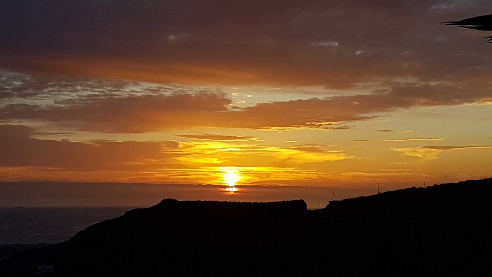 Sunset over the ridge and the Atlantic, seen from the house