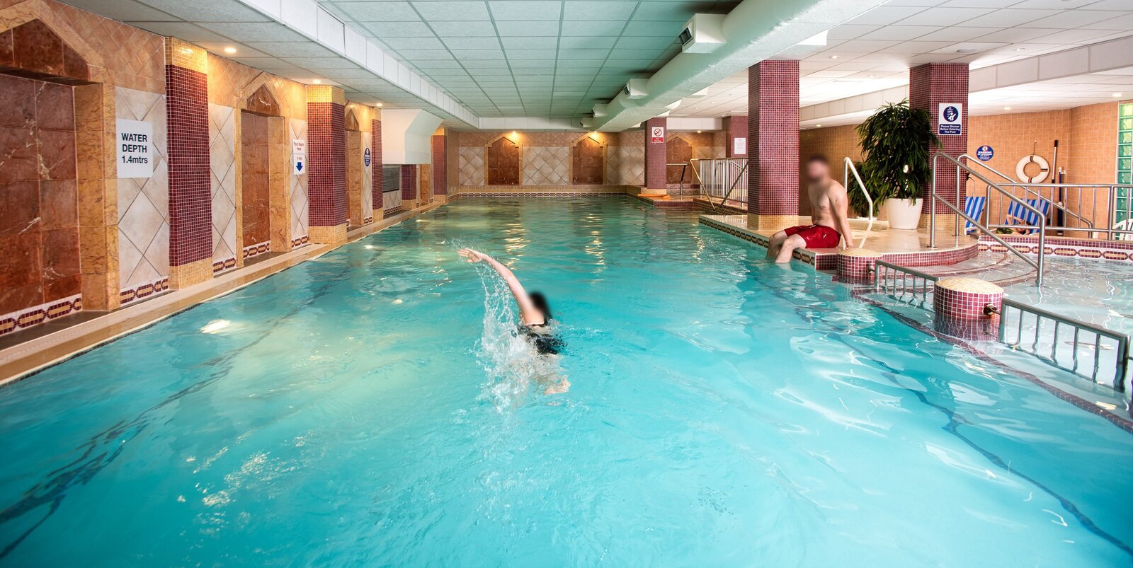 Indoor pool at the health club.